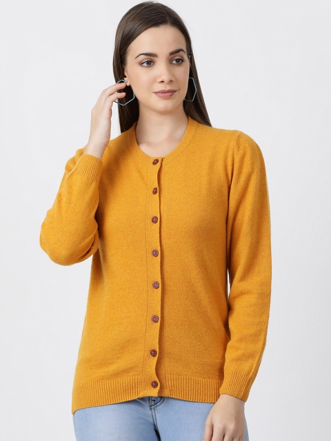 

Monte Carlo Women Mustard Yellow Solid Cardigan Sweater