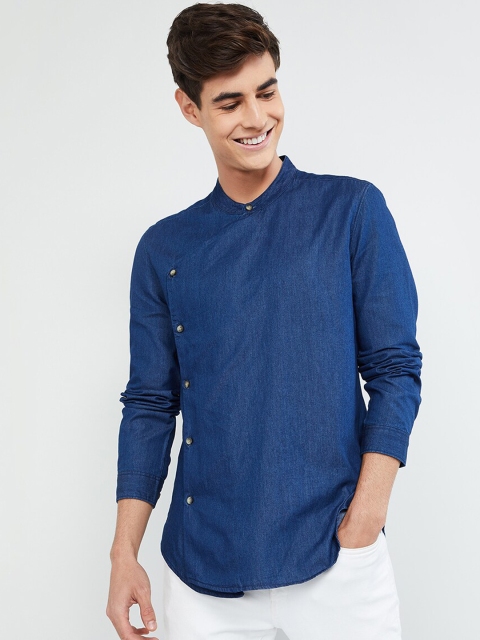 

max Men Blue Solid Straight Kurta