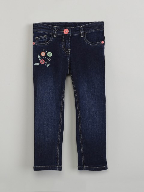

max Girls Navy Blue Slim Fit Mid-Rise Clean Look Stretchable Jeans