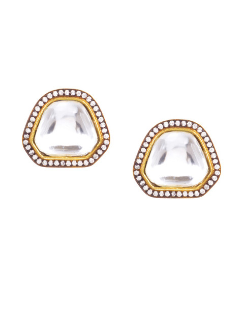 

INDYA Gold-Plated & Off-White Geometric Studs
