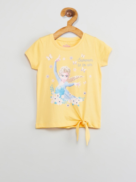 

max Girls Yellow Printed Top