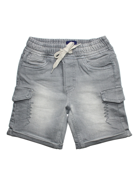 

KiddoPanti Boys Grey Washed Regular Fit Denim Shorts
