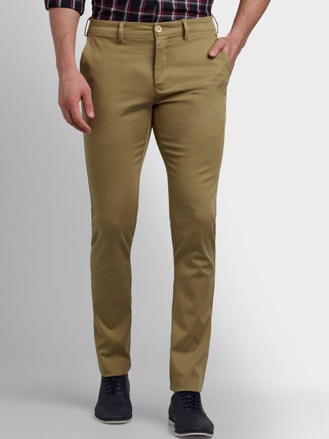 

ColorPlus Men Khaki Regular Fit Solid Regular Trousers