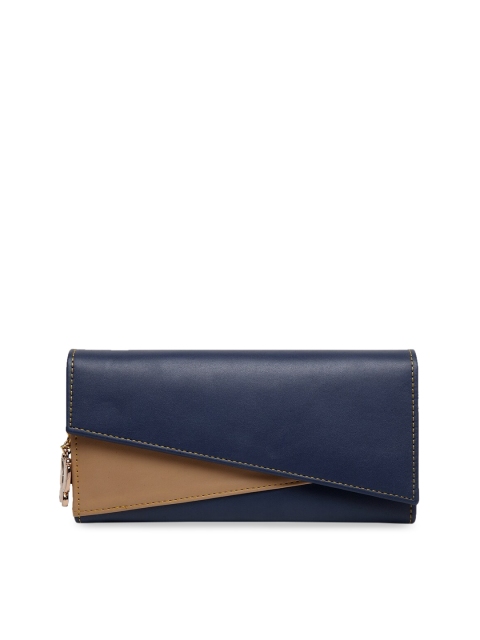 

Butterflies Women Blue & Beige Colourblocked Two Fold Wallet