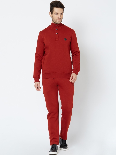 

Sweet Dreams Men Rust Red Solid Tracksuit