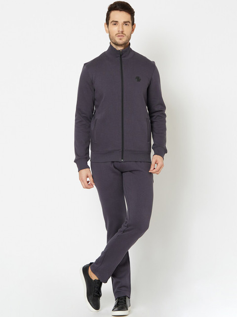 

Sweet Dreams Men Charcoal Grey Solid Tracksuit