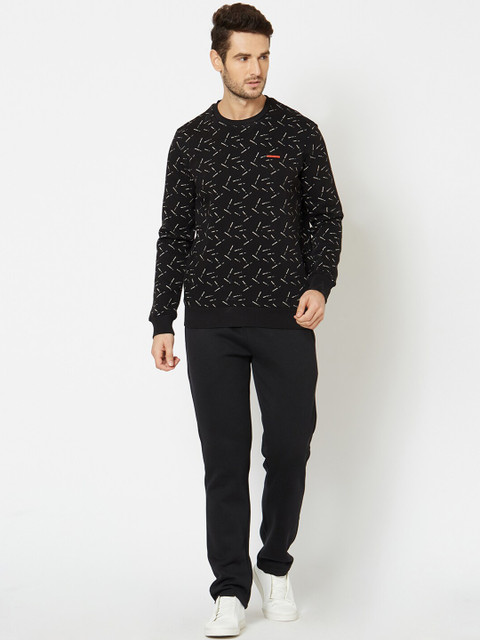 

Sweet Dreams Men Black & White Printed Tracksuit