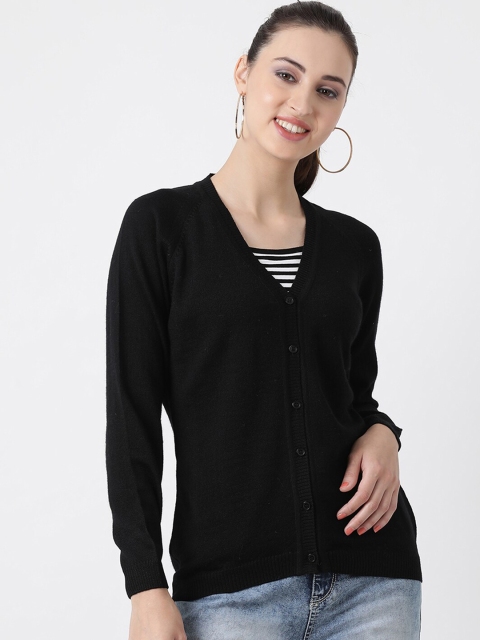 

Monte Carlo Women Black Solid Cardigan Sweater