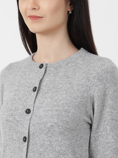

Monte Carlo Women Grey Solid Cardigan Sweater