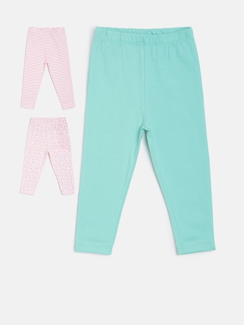 

MINI KLUB Girls Pack Of 3 Solid Track Pants, Pink