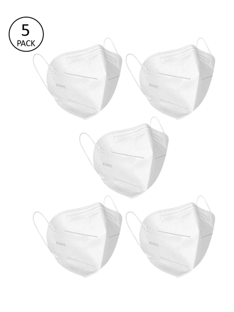 

OOMPH Unisex Pack of 5 Pcs White 5-Ply Reusable N95 Masks