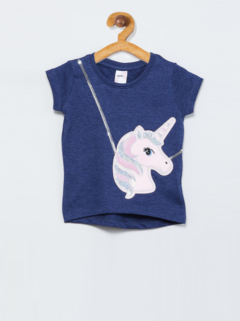 

max Girls Blue Embellished Top