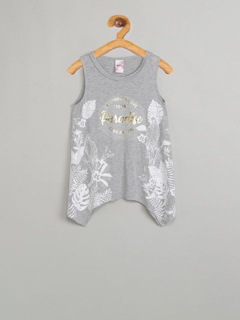 

max Girls Grey Printed Top