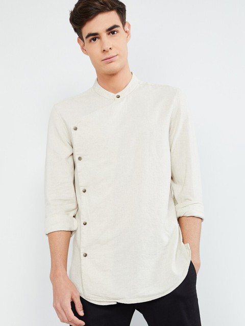 

max Men Off-White Solid Kurta