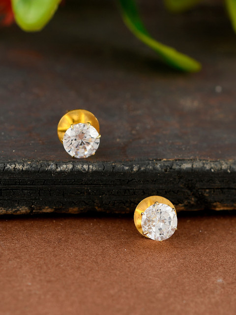 

Silvermerc Designs Gold-Plated & White Circular Studs