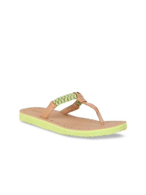 

Bata Women Green & Pink Embellished PU T-Strap Flats