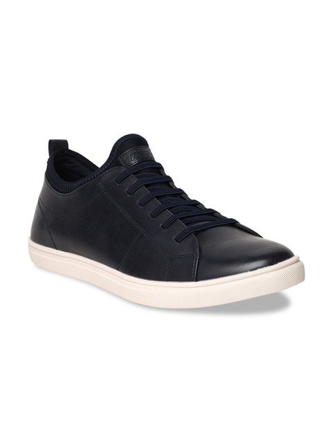 

Bata Men Navy Blue Solid Leather Sneakers