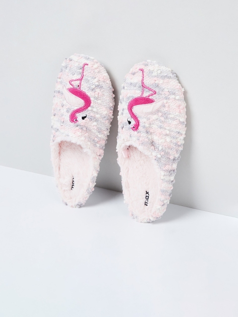 

max Women Pink Embroidered Room Slippers