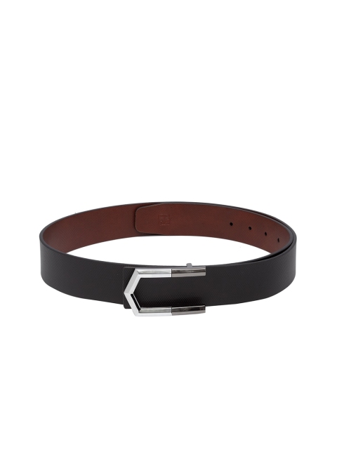 

Carlton London Men Black Solid Reversible Leather Belt