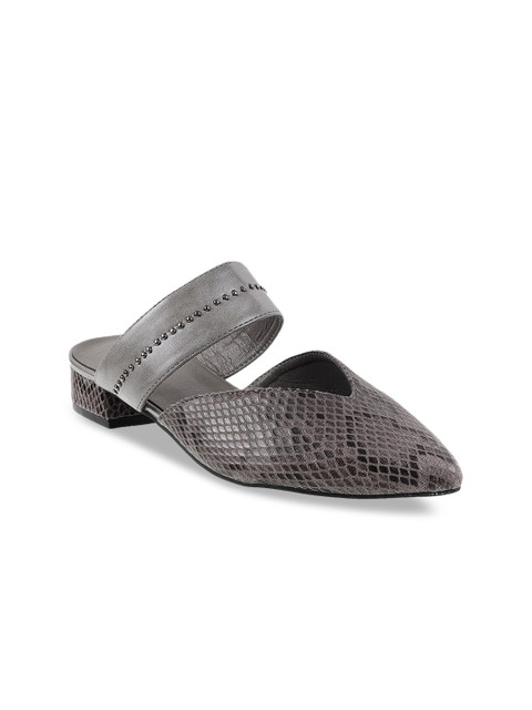 

Mochi Women Grey Textured Mules