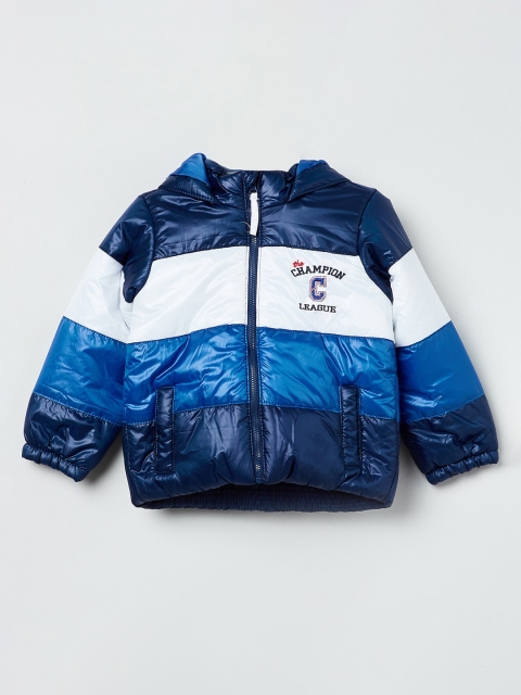 

max Boys Blue & Blue Colourblocked Puffer Jacket