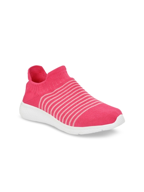 

AfroJack Women Pink Striped Slip-On Sneakers