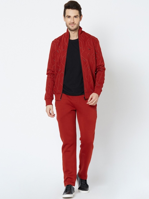 

Sweet Dreams Men Rust-Red Printed Tracksuit