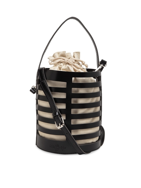 

MIO Borsa Black & Beige Solid Shoulder Bag