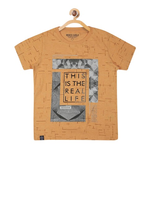 

Monte Carlo Boys Brown & Grey Printed T-shirt