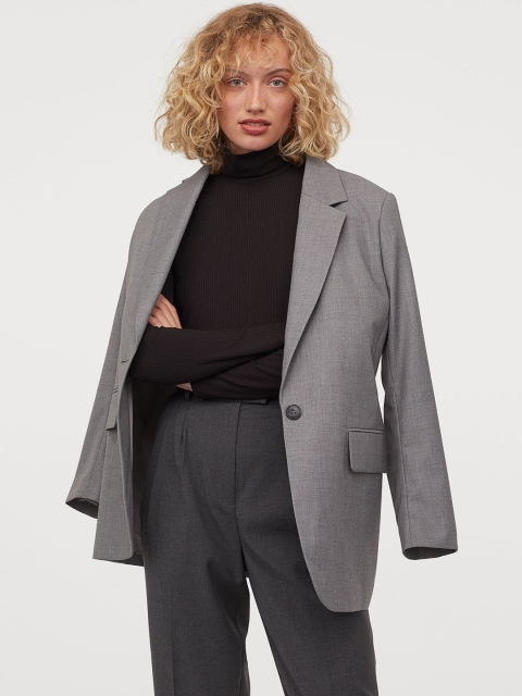 

H&M Women Black Polo-Neck Top