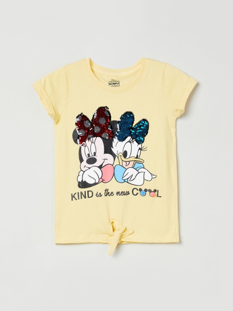 

max Girls Yellow Printed Top