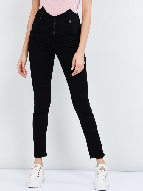 

max Women Black Skinny Fit High-Rise Clean Look Stretchable Jeans