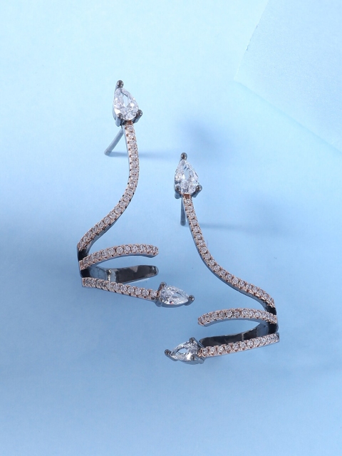 

Tistabene White & Grey Contemporary Drop Earrings