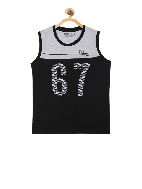 

Monte Carlo Boys Black Colourblocked Round Neck T-shirt