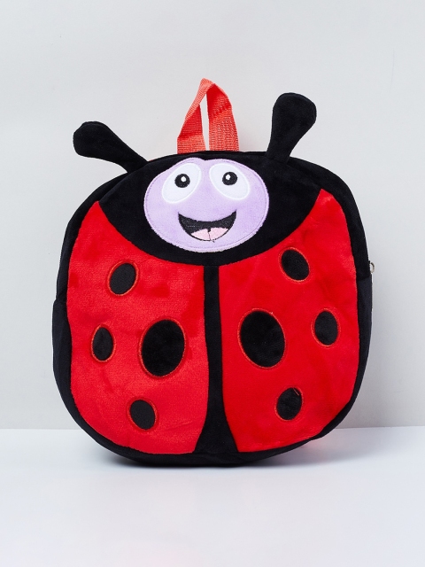 

max Girls Red & Black Ladybug Shaped Backpack
