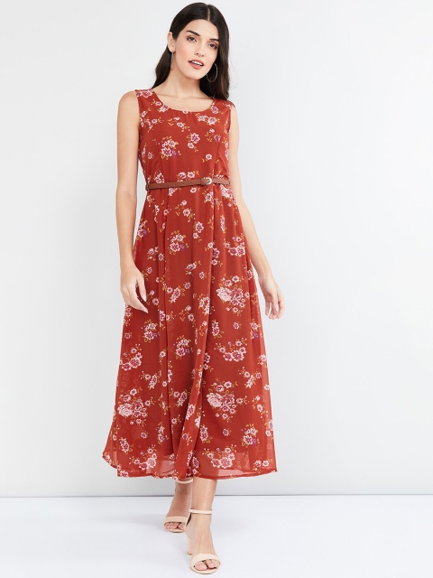 

max Women Red Printed A-Line Dress