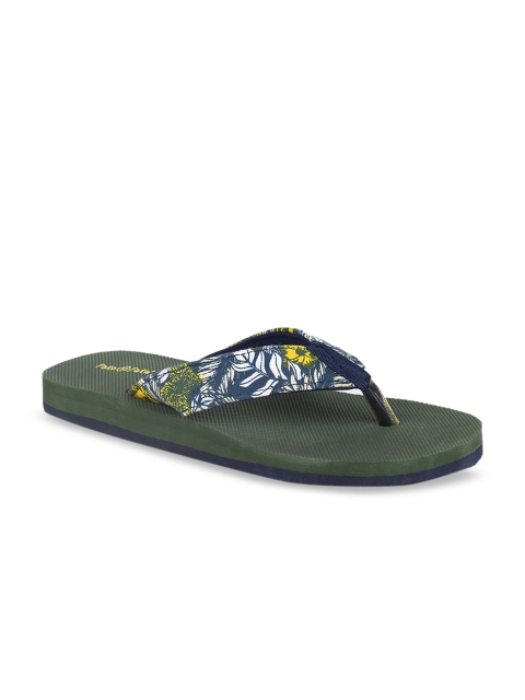 

Bata Men Green Printed Thong Flip-Flops