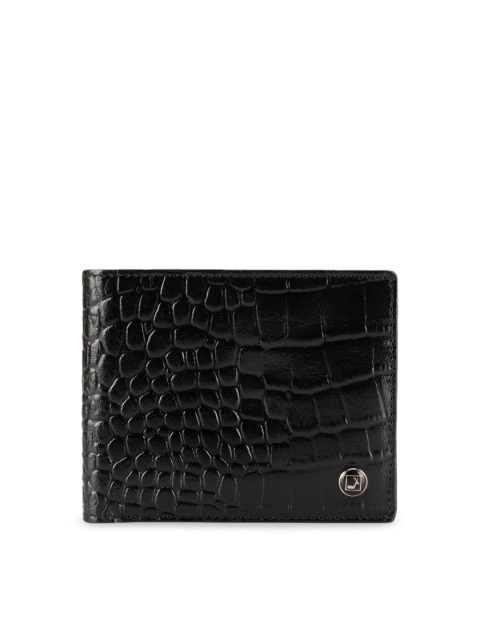 

Da Milano Men Black Textured Genuine Leather Two Fold Wallet