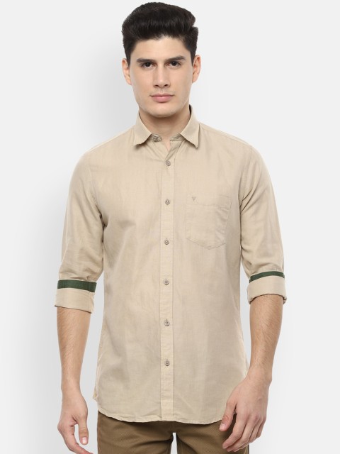 

Van Heusen Sport Men Beige Regular Fit Solid Casual Shirt