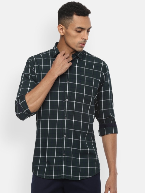 

Van Heusen Sport Men Green Slim Fit Checked Casual Shirt