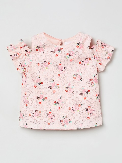 

max Girls Pink Floral Printed Top