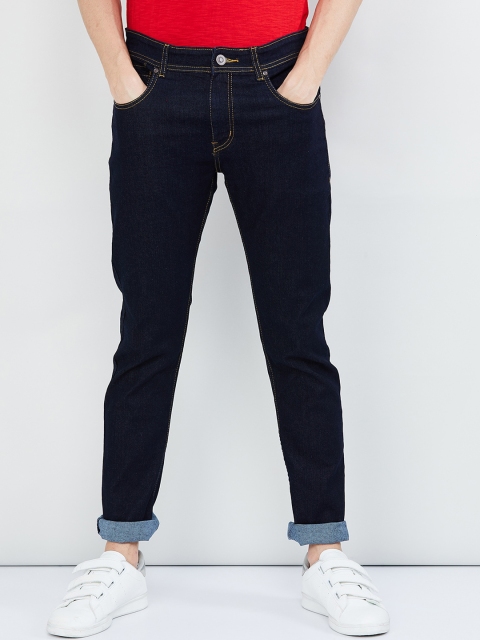 

max Men Navy Blue Slim Fit Mid-Rise Clean Look Stretchable Jeans