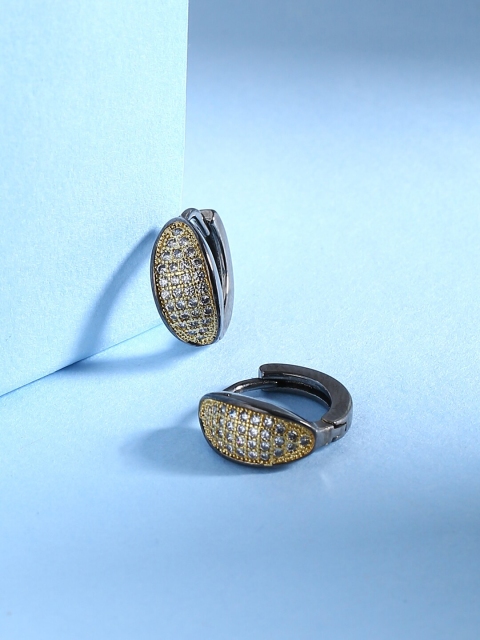 

Tistabene White & Grey Circular Hoop Earrings