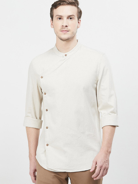 

max Men Off-White Solid Straight Kurta