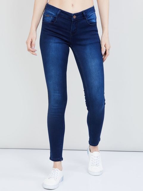 

max Women Blue Skinny Fit Mid-Rise Clean Look Stretchable Jeans