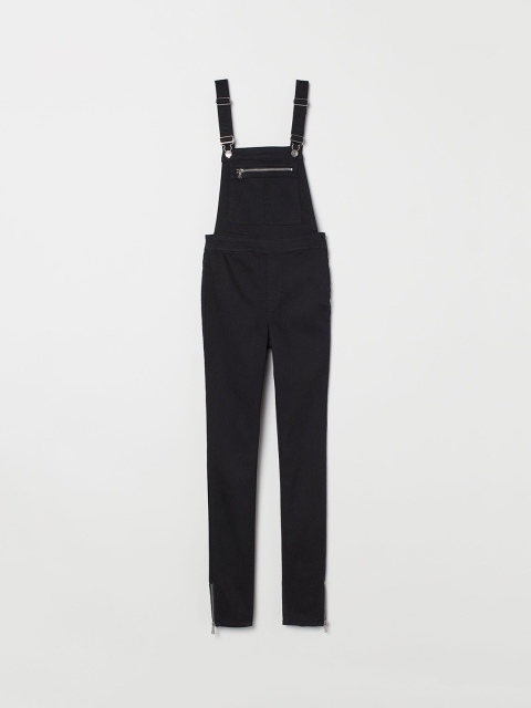 

H&M Women Black Solid Dungarees