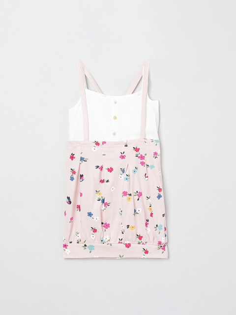 

max Girls Pink Printed Blouson Pure Cotton Top