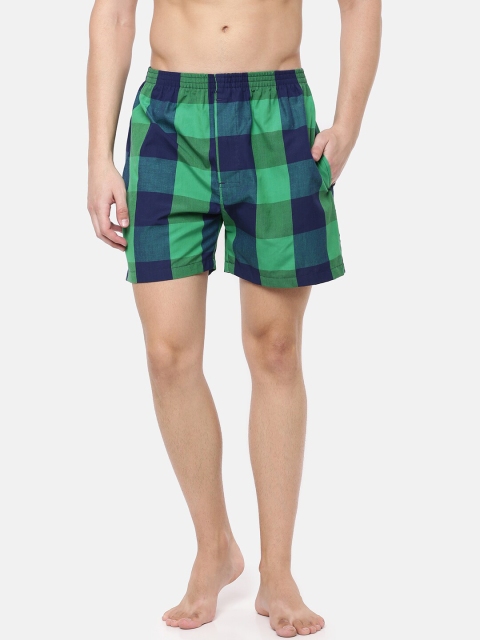 

Cross Court Men Green & Blue Checked Boxers