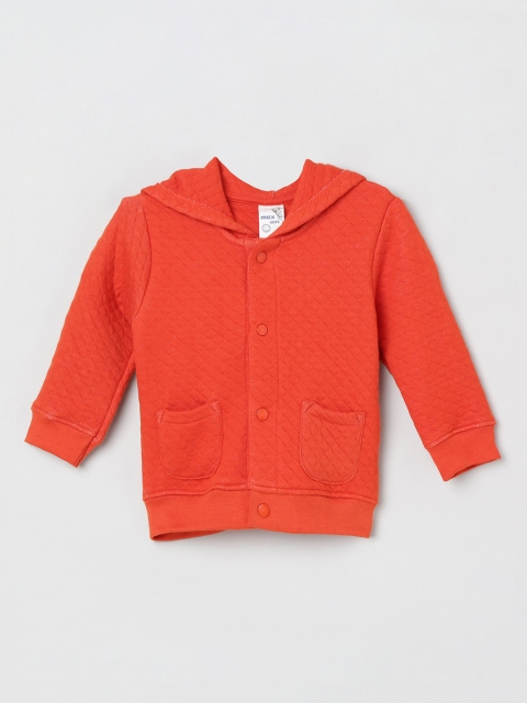 

max Boys Orange Solid Quilted Jacket