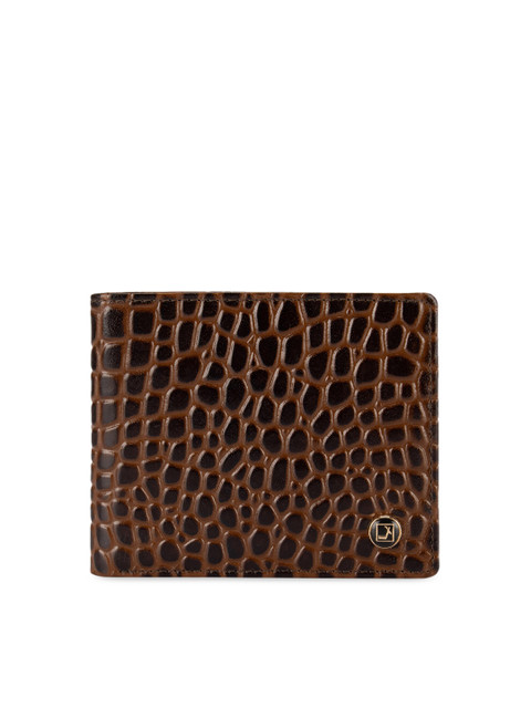 

Da Milano Men Brown Textured Leather Two Fold Wallet